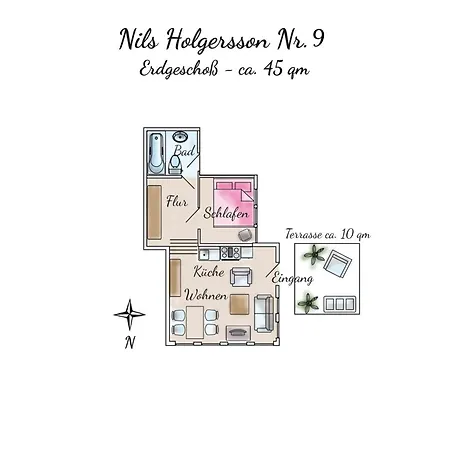 Apartmán Nils Holgersson - 9 Spiekeroog